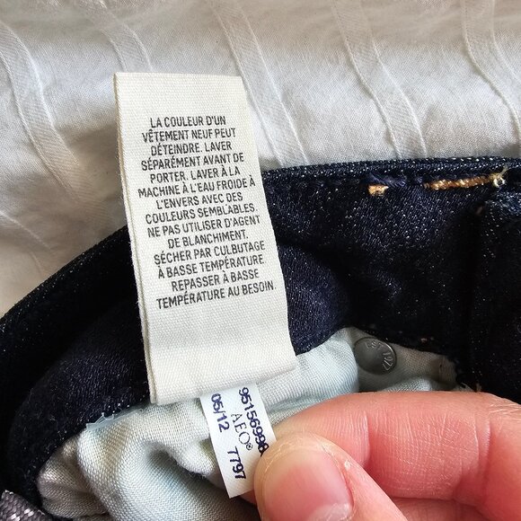 American Eagle Low Rise Patchwork Skinny Jeans - 2012 - Dark Wash - Sz 00 Reg - Picture 6 of 16